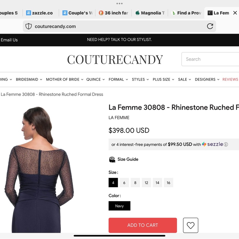 La Femme Blue Long Sleeve Square Neck Cocktail Gown